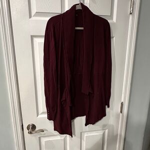 White House Black Market Red Open-Front Cardigan Sweater